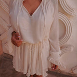 HARARA ECRU FLOWY DRESS