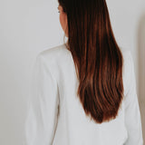 ANNELIES WHITE SATIN FLOWER BLOUSE