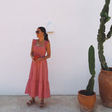 PORTINATX RED CHECKERED DRESS