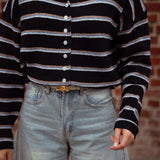 SNUGGLE DARK BLUE STRIPED CARDIGAN