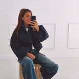 ANOUCK DARK BLUE ZIP JACKET