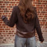 ANNALISE BROWN POLO SWEATER