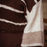 POSEY BROWN STRIPED SWEATER