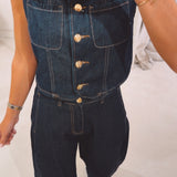 ICONA DARK BLUE DENIM TWO-PIECE SET