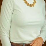 LILIBETH WHITE LONGSLEEVE TURTLENECK SHIRT