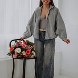 BRITT GREY LEATHER JACKET