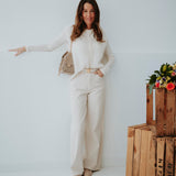 LYSANDRA ECRU SLEEVELESS MOHAIR SWEATER