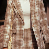 EVERLY BEIGE CHECKERED BLAZER
