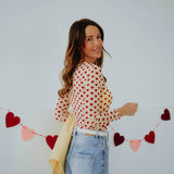 VALENTINE YELLOW HEART LONGSLEEVE SHIRT