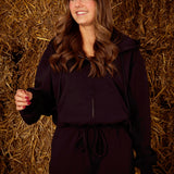 NOVALEE DARK BLUE ZIP CARDIGAN