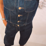ICONA DARK BLUE DENIM TWO-PIECE SET