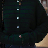 POMELINE DARK GREEN STRIPED CARDIGAN