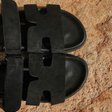 SHAMS BLACK SUEDE SLIPPERS