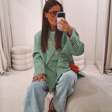 CHARLOTTE GREEN CHECKERED BLAZER
