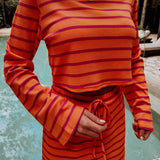TIJUANA ORANGE STRIPED BLOUSE