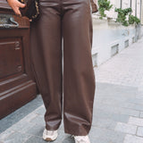GINEVRA BROWN LEATHER PANTS