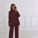 WYNDI BORDEAUX COMFY TWO-PIECE SET