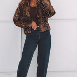 BAMBI BROWN FAUX FUR JACKET