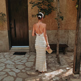 TOLUCA ECRU RUFFLE DRESS