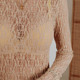 SIMONE BEIGE LACE LONGSLEEVE TOP