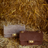 MARSHAL TAUPE SUEDE BAG