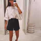 ELEONORE ECRU POLKADOTS BLOUSE