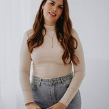 SUSANNA BEIGE LONGSLEEVE TURTLENECK SHIRT