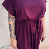EL BOUDRIA BORDEAUX BRAID DRESS