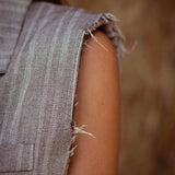 GEORGIA BROWN STRIPED SLEEVELESS BLAZER