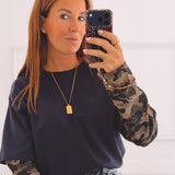 GRETA DARK BLUE ARMY LONGSLEEVE SHIRT