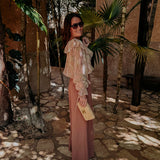 DESCANSO BEIGE RUFFLE BLOUSE