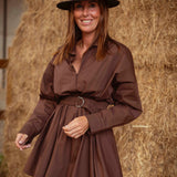 EL PASO BROWN BELT DRESS