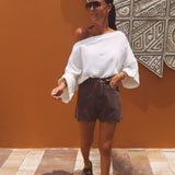 ROMERO ECRU TETRA BLOUSE