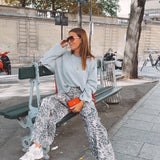TAUPE LEOPARD BARREL JEANS A5285