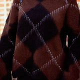 STAY COSY BROWN ARGYLE SWEATER