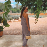 MARISOL TAUPE ONE SHOULDER JUMPSUIT