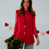 LOVE KILLS RED LACE LONGSLEEVE TOP