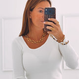 CAMELIA WHITE RIBBED LONGSLEEVE SHIRT