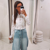 LINAYA WHITE LACE BLOUSE