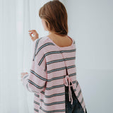 PRE-ORDER DANIQUE PINK STRIPED KNIT SWEATER