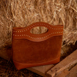 MAYFLOWER CAMEL SUEDE STUDS BAG