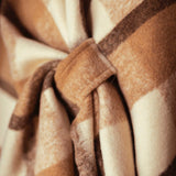 DOLLYROSE BEIGE CHECKERED PONCHO