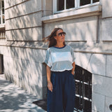 ROWENA GREY STRIPED T-SHIRT