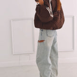 NOELIE BROWN PUFFER ZIP JACKET