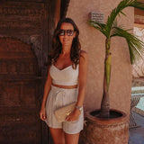 FARIDJA ECRU LINEN SHORT