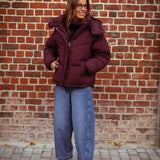 VANESSA BORDEAUX PUFFER JACKET