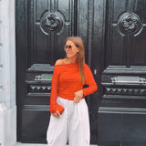 SHELBY RED STUDS LONGSLEEVE SHIRT