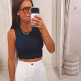 VEERLE DARK BLUE TOP