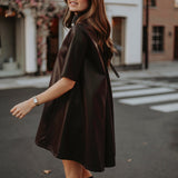 BLAIR BROWN LEATHER DRESS