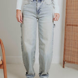 LIGHT BLUE BALLOON JEANS T6077